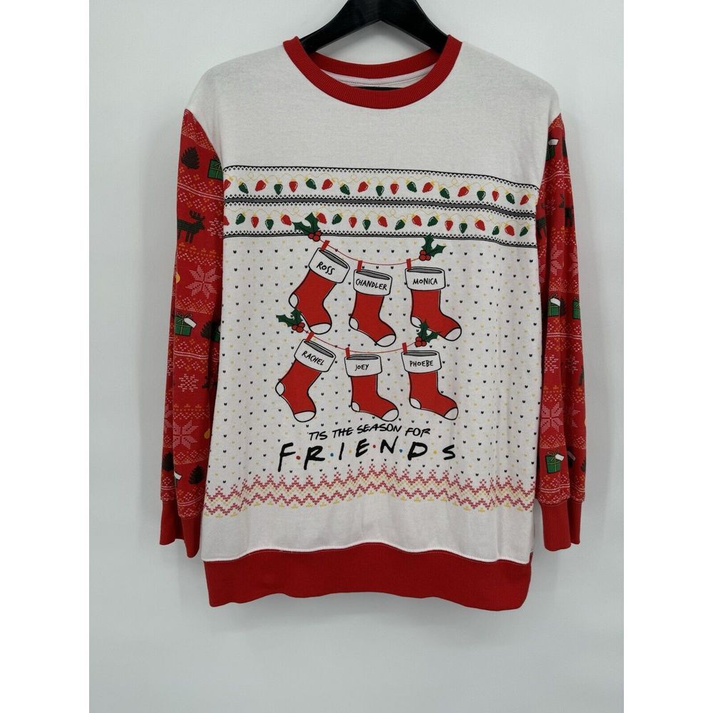 FRIENDS Festive Red and White Sweater